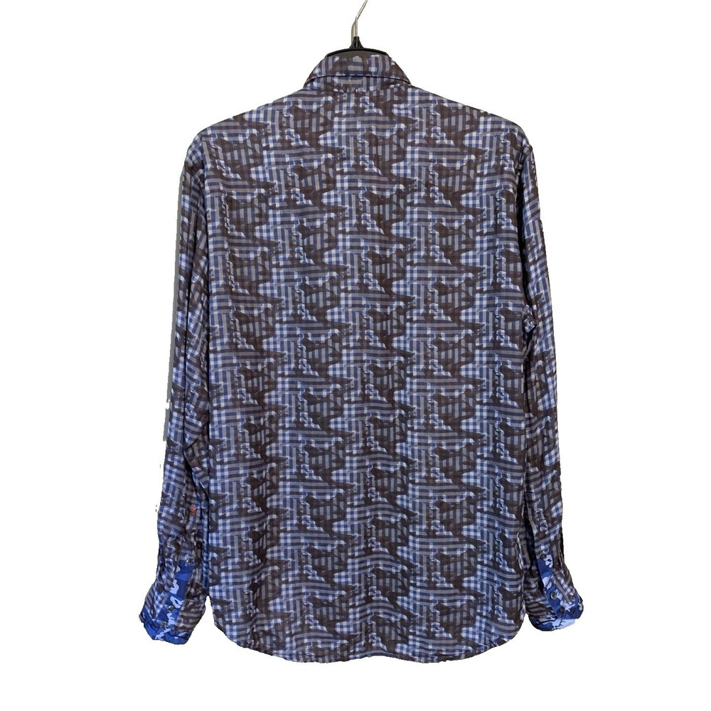 Robert Graham Blue Floral Camo Limited Edition Embroidered Shirt Men's L **Read - Picture 6 of 16